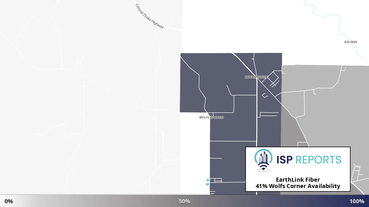 Wolfs Corner, PA map of internet availability