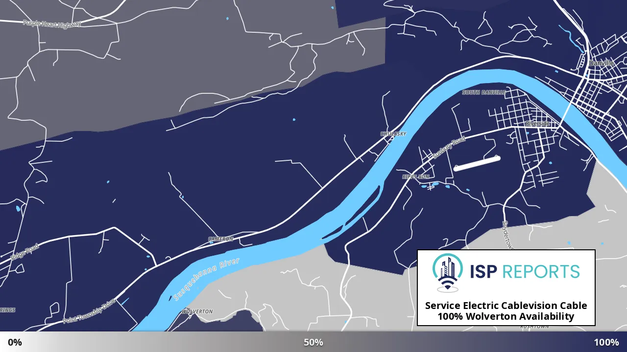 Wolverton, PA map of internet availability