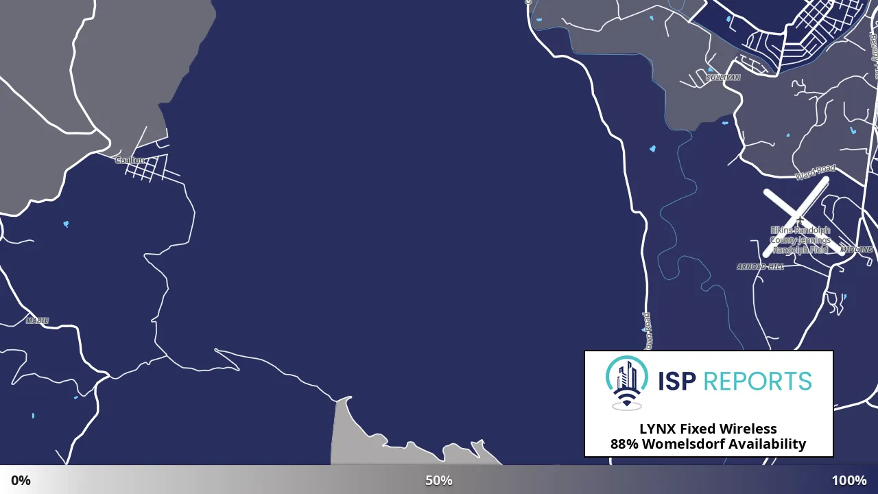 Womelsdorf, WV map of internet availability