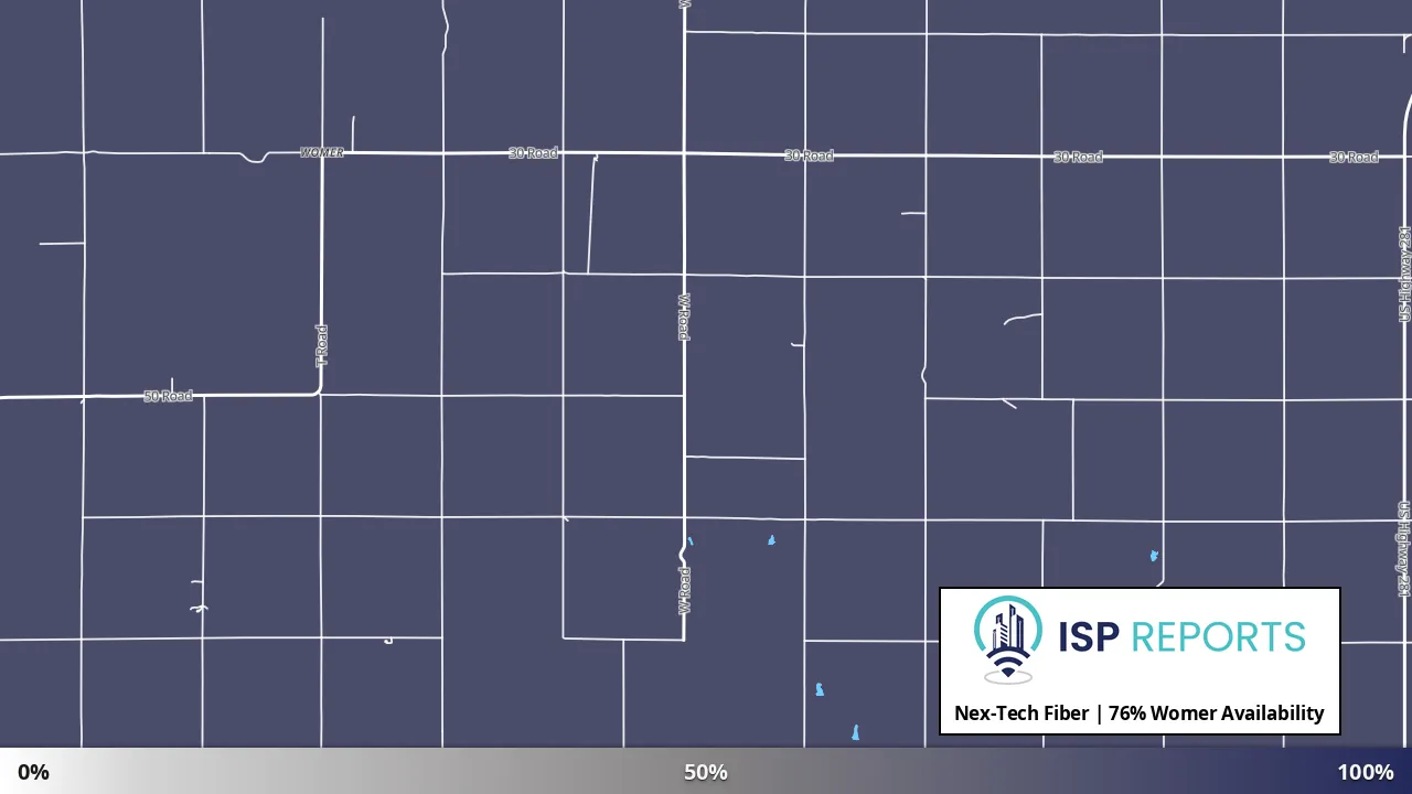 Womer, KS map of internet availability