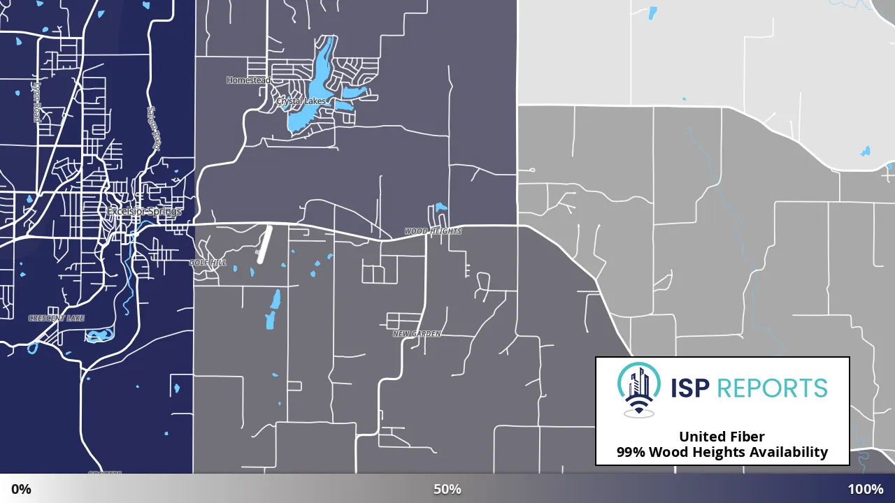 Wood Heights, MO map of internet availability