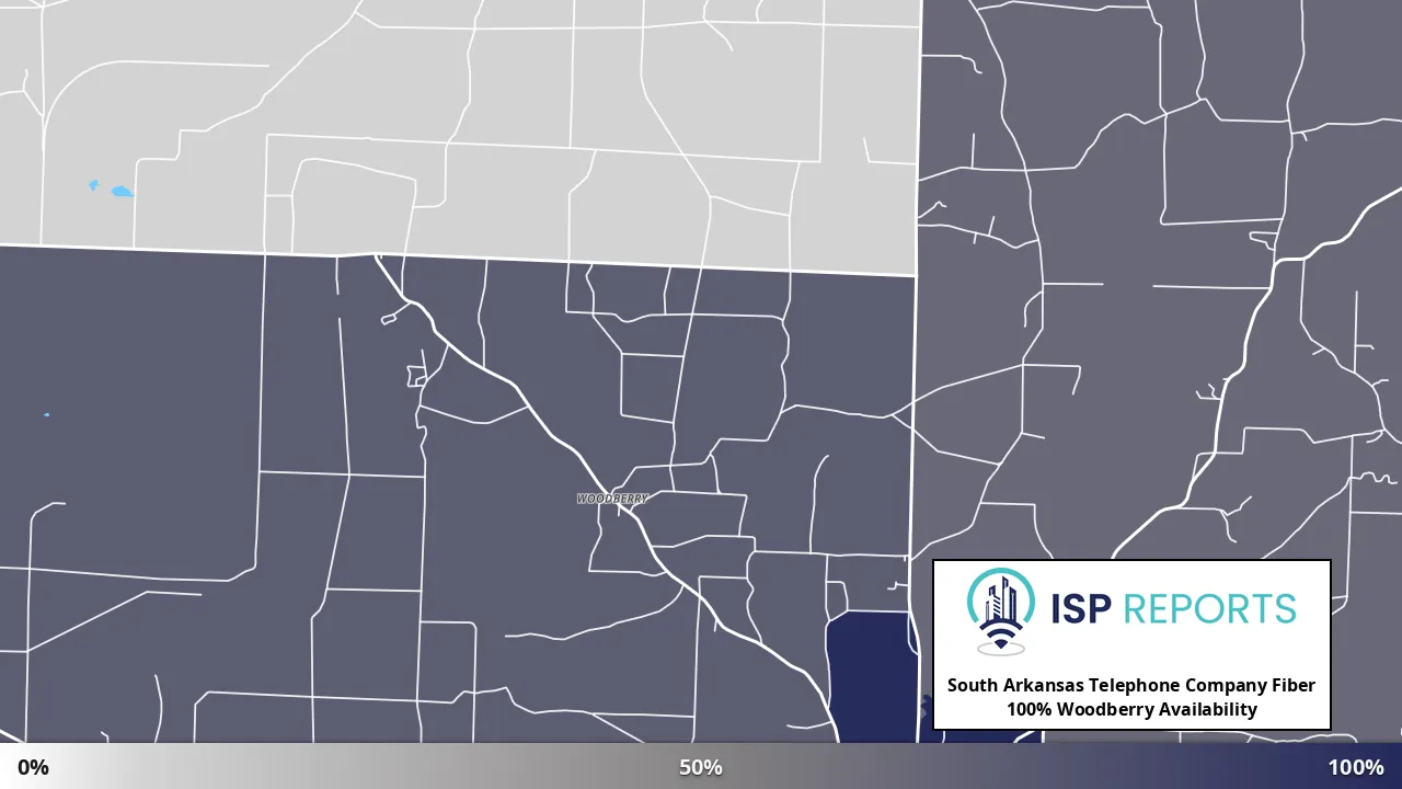 Woodberry, AR map of internet availability
