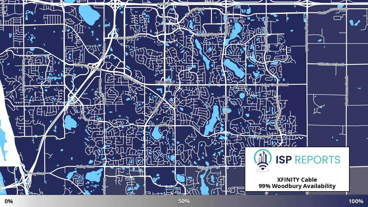 Woodbury, MN map of internet availability
