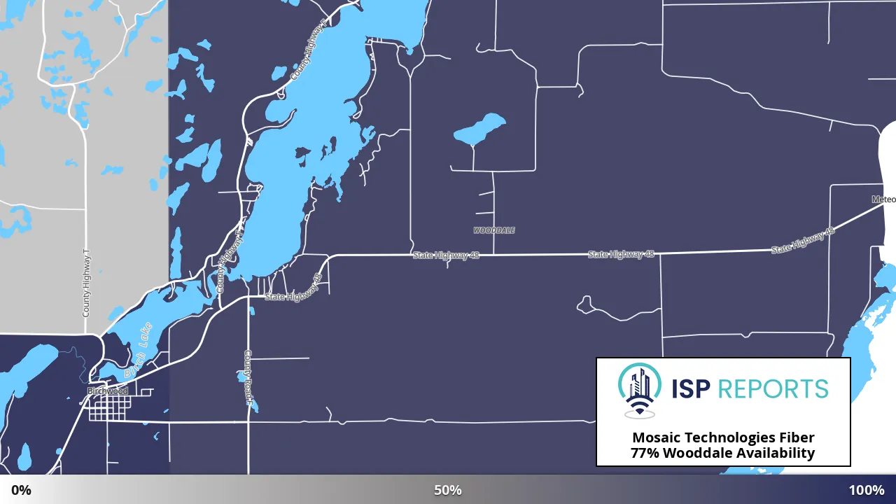 Wooddale, WI map of internet availability