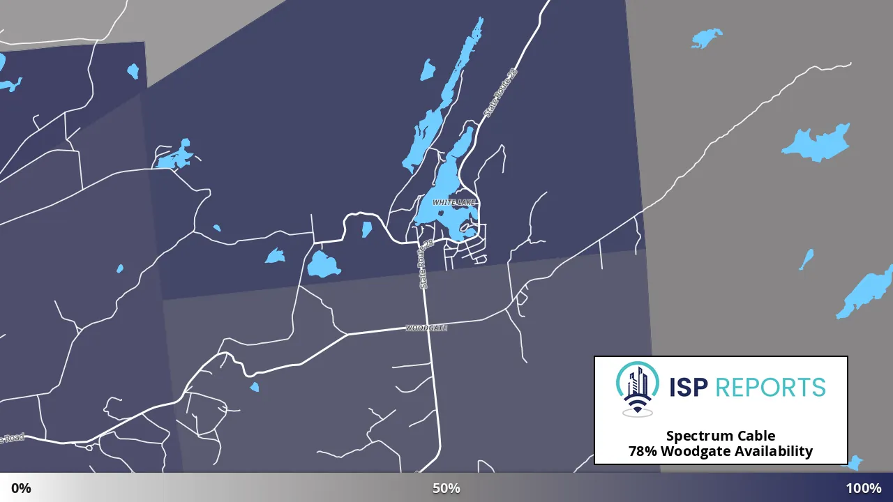 Woodgate, NY map of internet availability