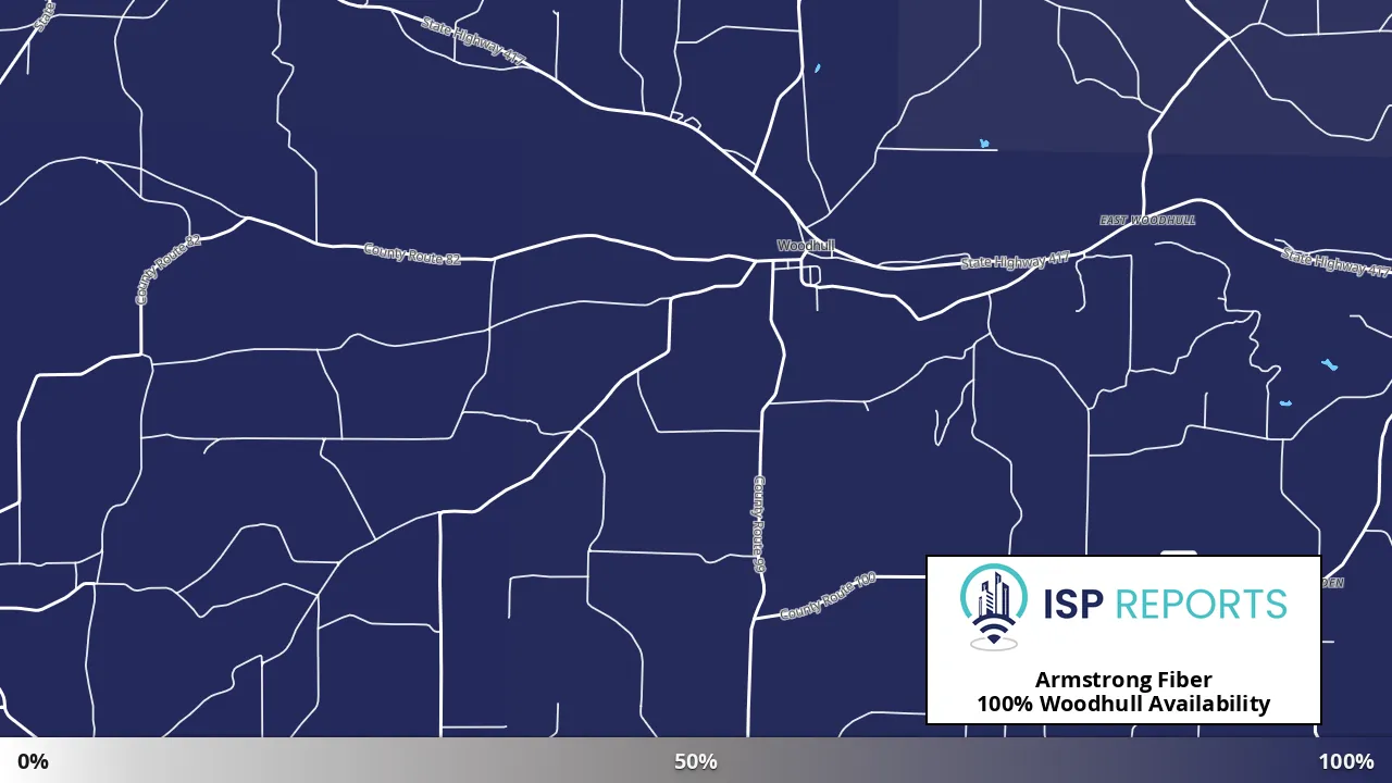 Woodhull, NY map of internet availability