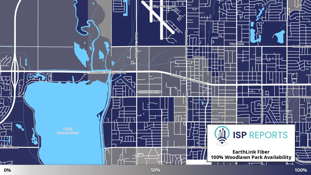 Woodlawn Park, OK map of internet availability
