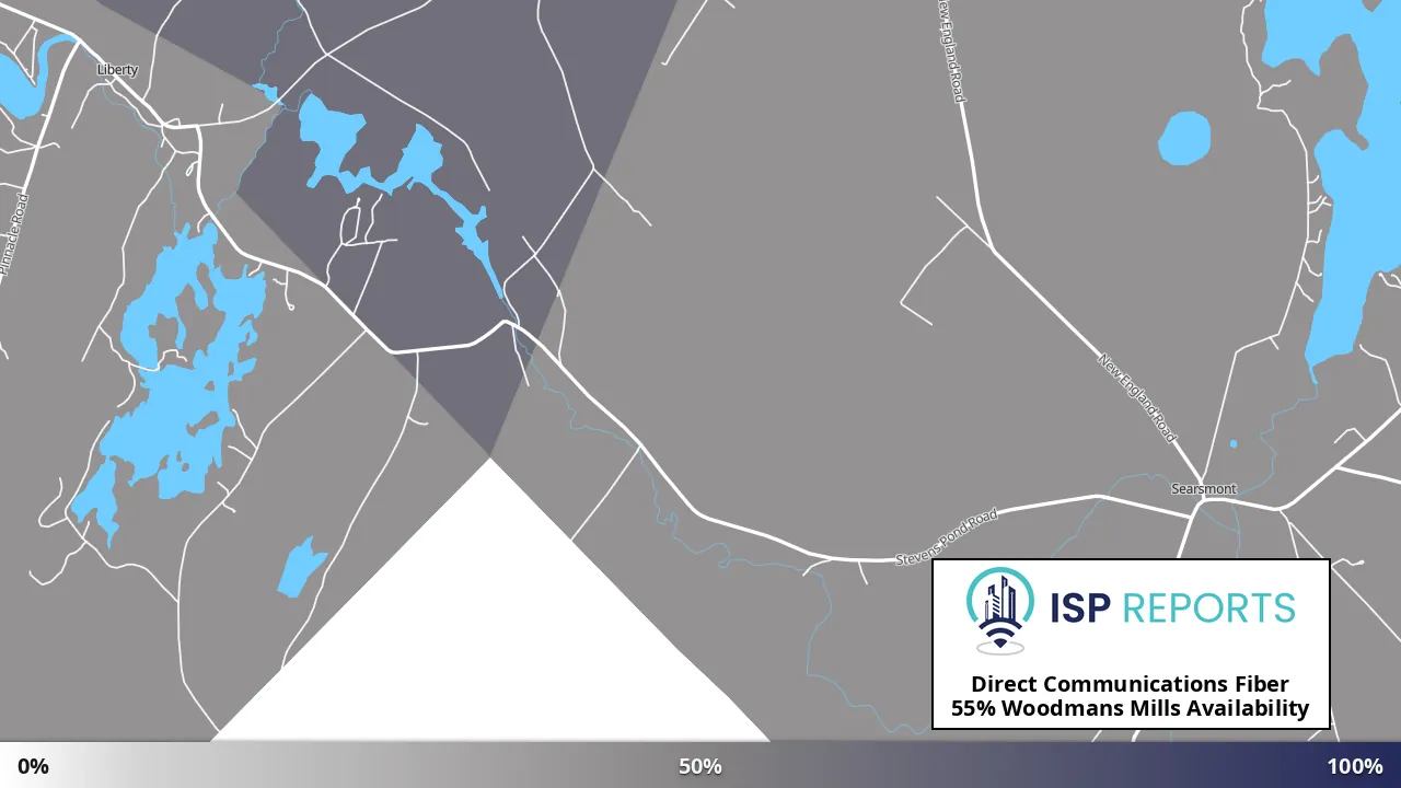 Woodmans Mills, ME map of internet availability