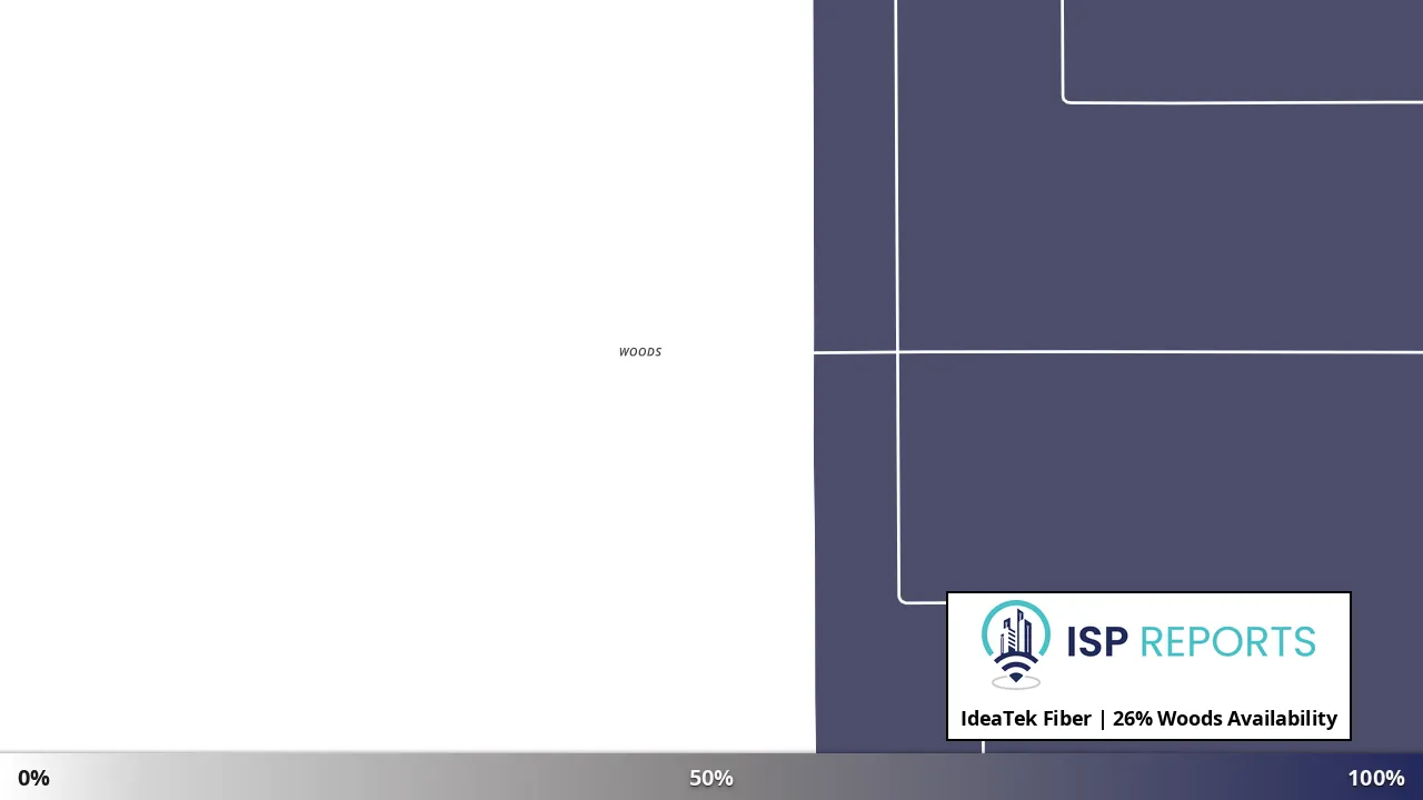Woods, KS map of internet availability