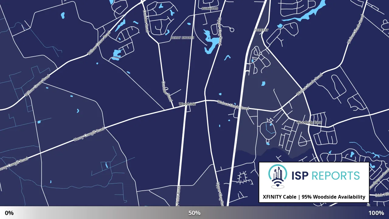 Woodside, DE map of internet availability