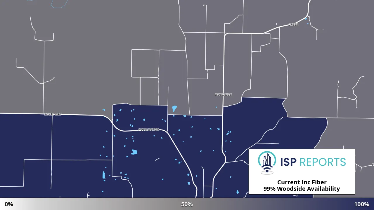 Woodside, MO map of internet availability
