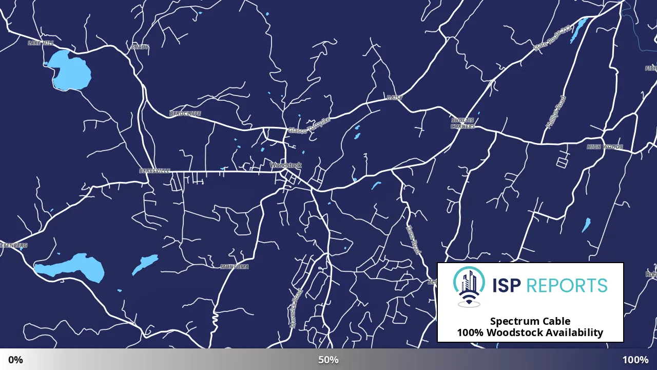 Woodstock, NY map of internet availability