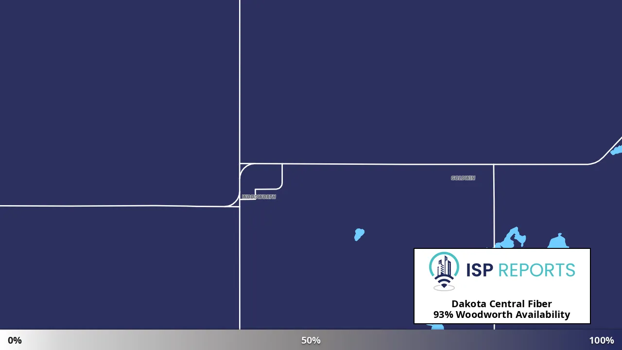 Woodworth, ND map of internet availability