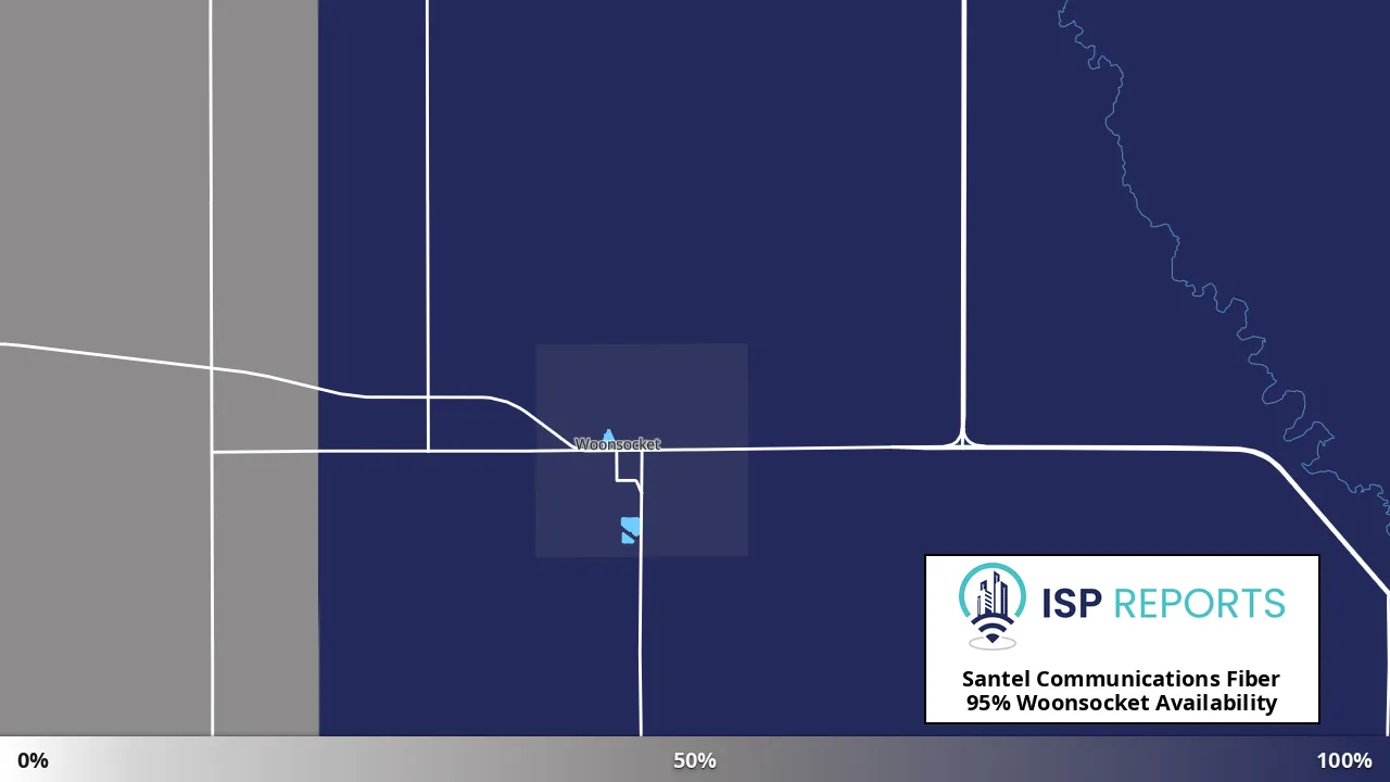Woonsocket, SD map of internet availability