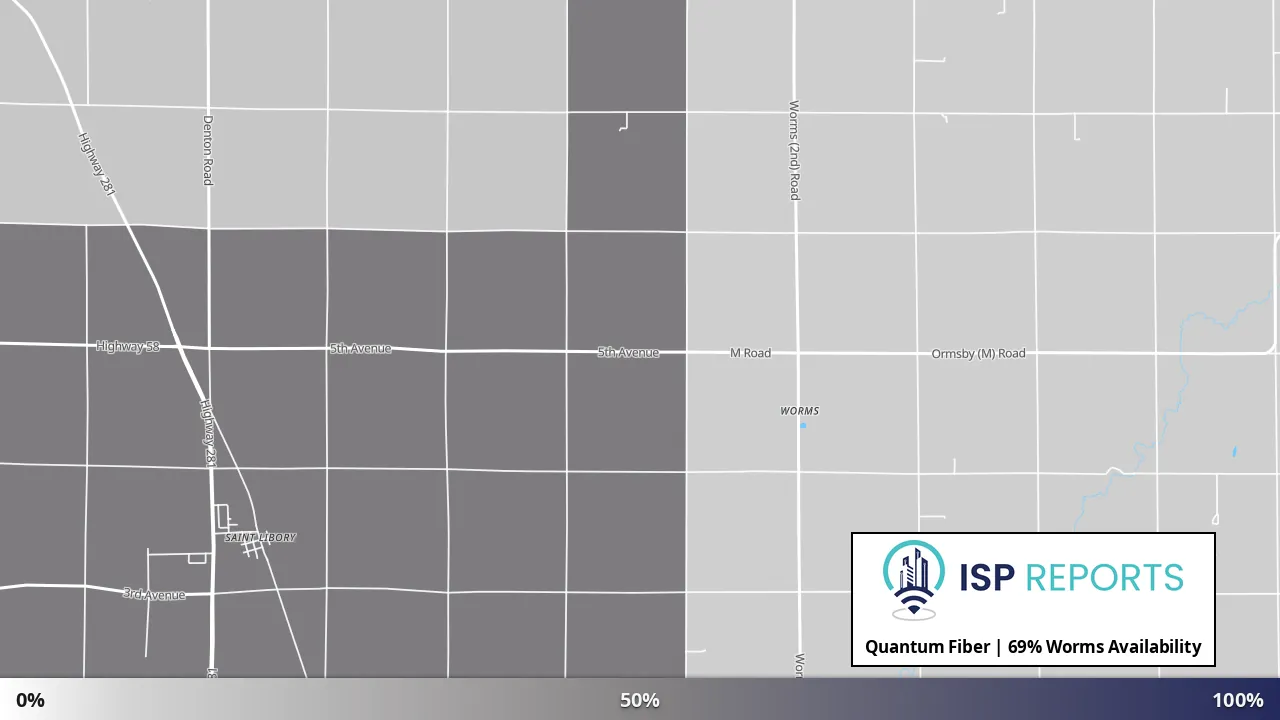 Worms, NE map of internet availability