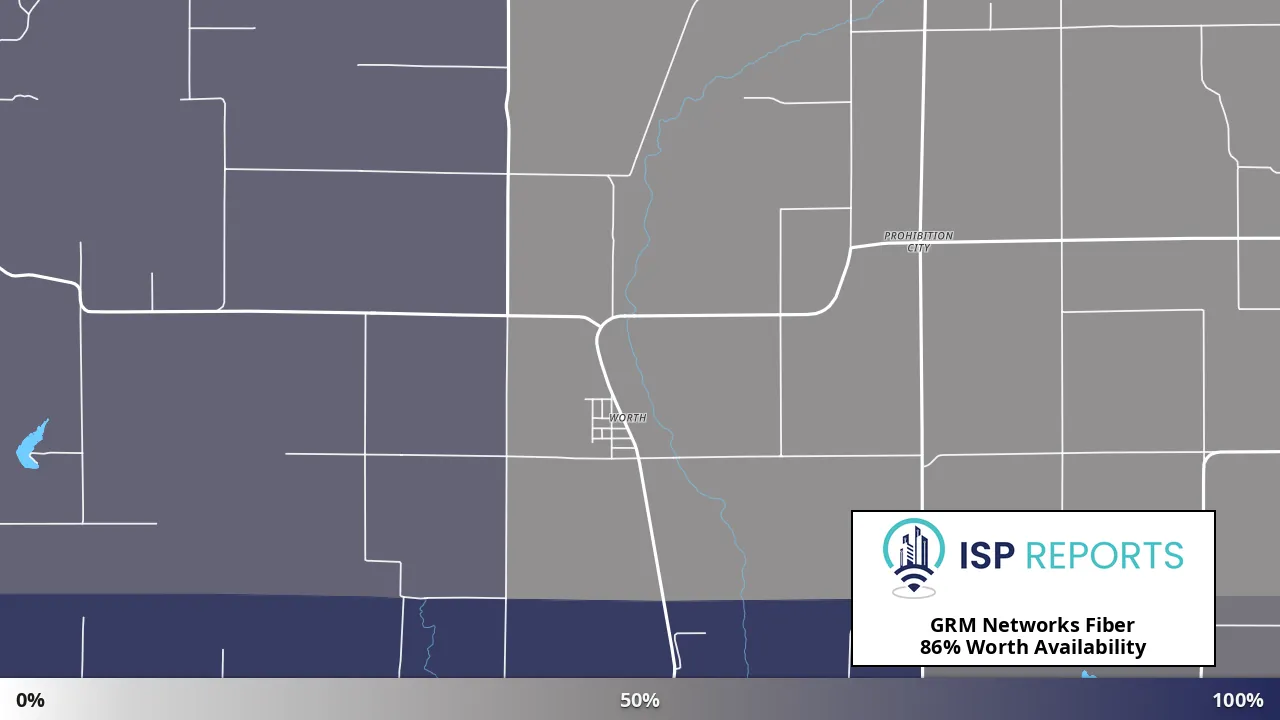 Worth, MO map of internet availability
