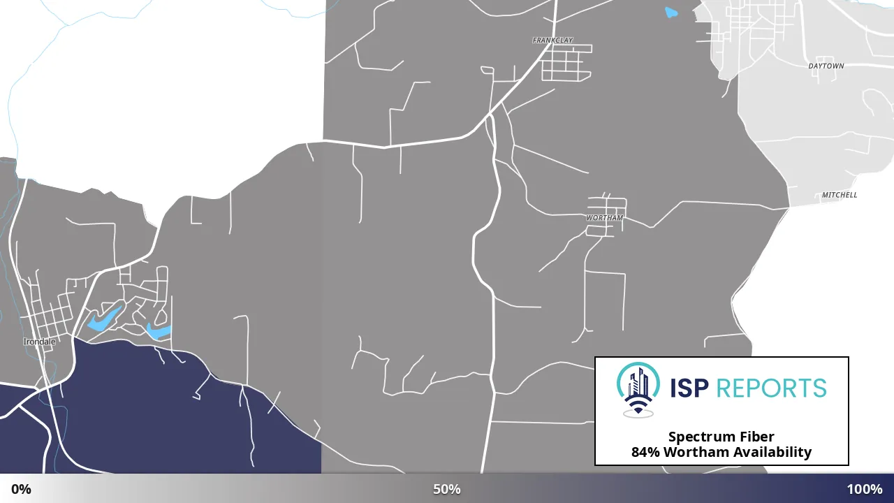 Wortham, MO map of internet availability