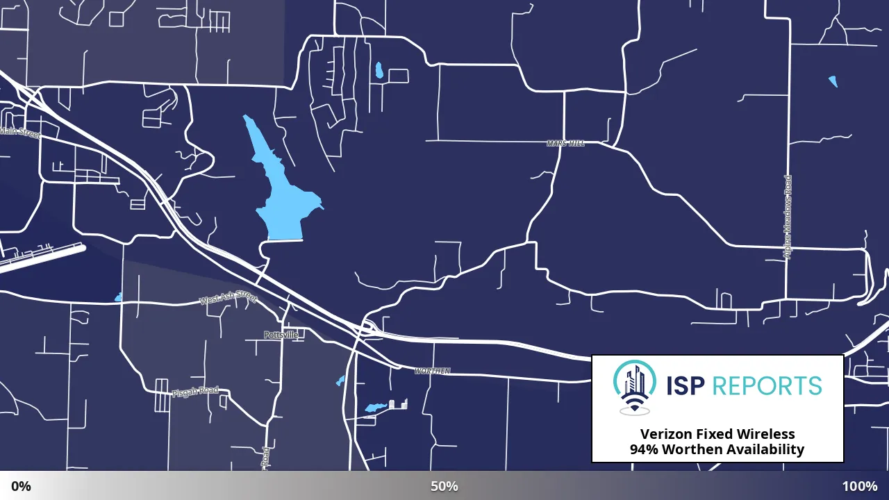 Worthen, AR map of internet availability