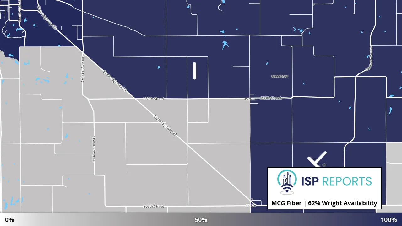 Wright, IA map of internet availability