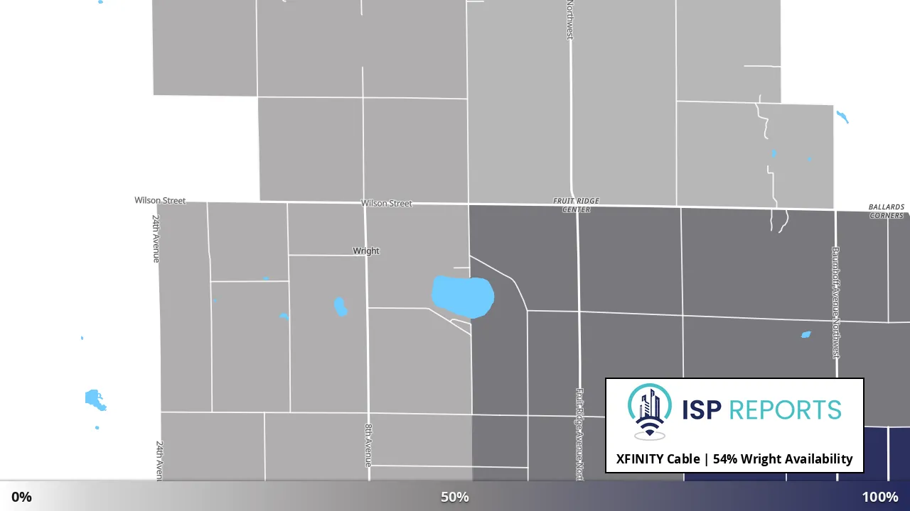 Wright, MI map of internet availability