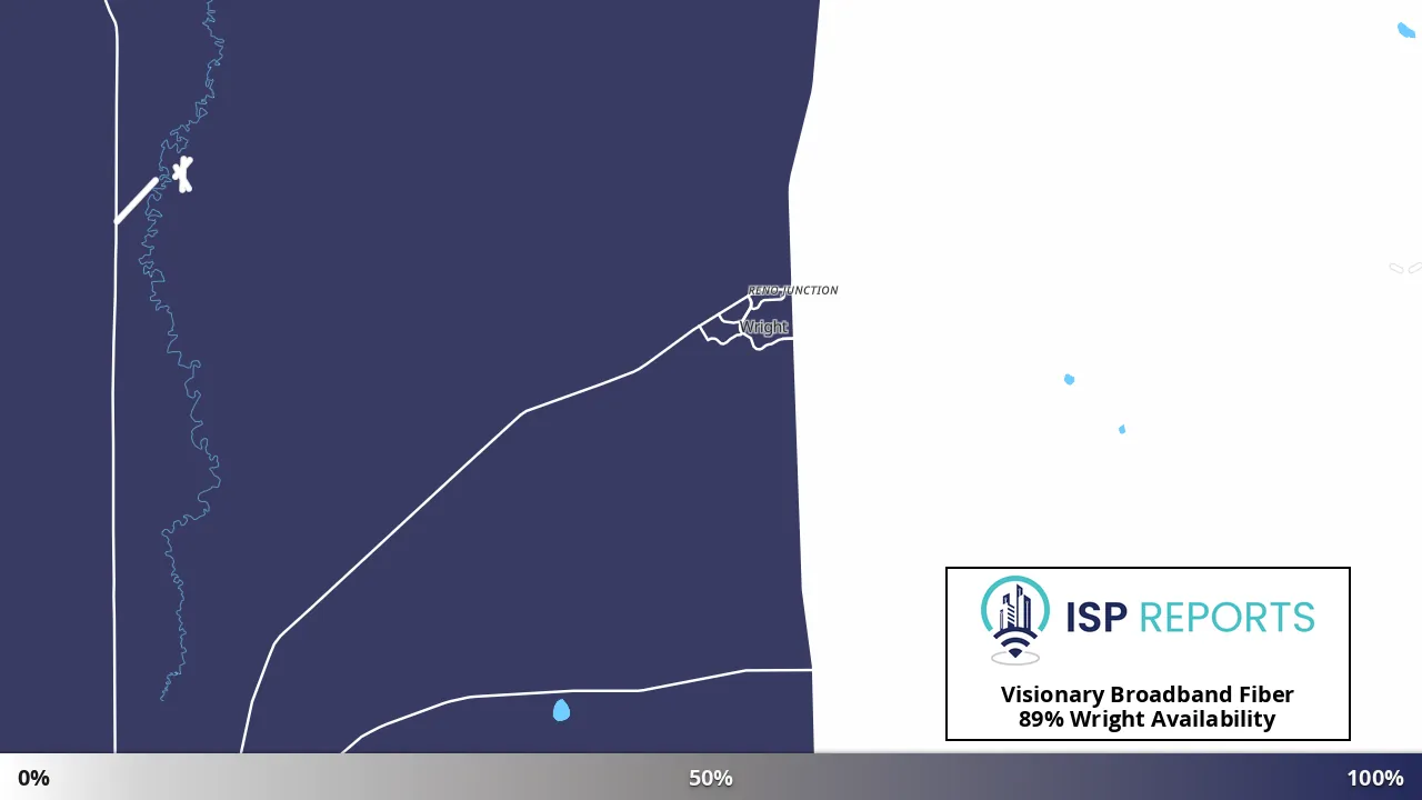 Wright, WY map of internet availability