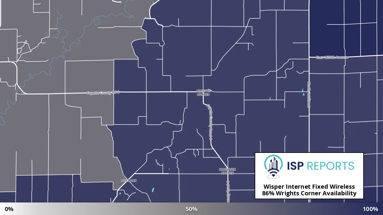 Wrights Corner, IL map of internet availability