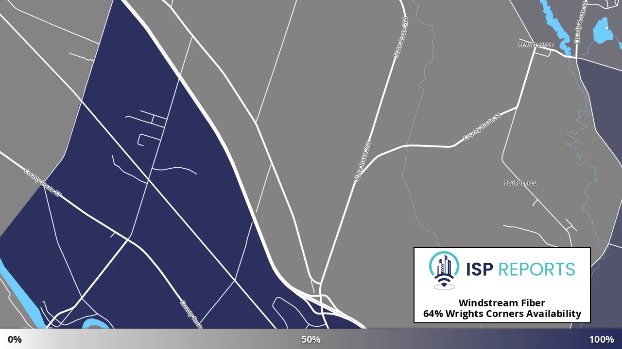 Wrights Corners, NY map of internet availability