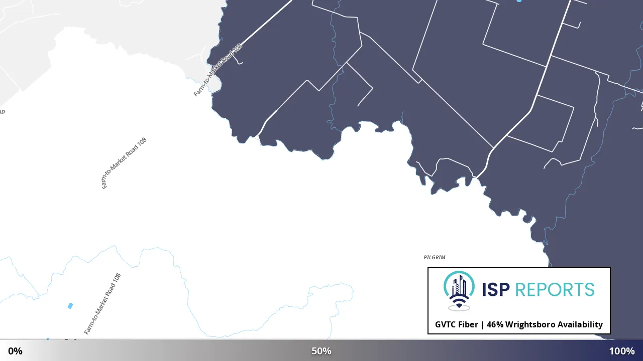 Wrightsboro, TX map of internet availability