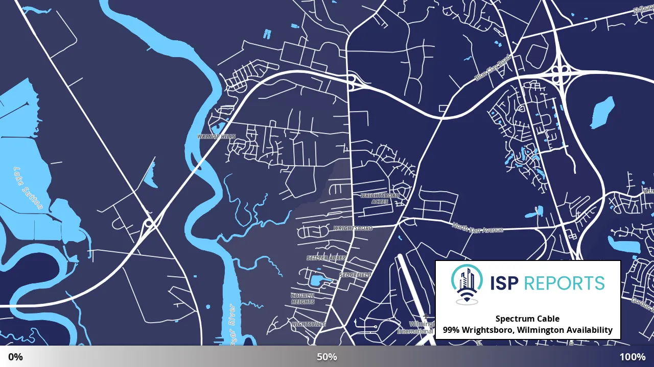 Wrightsboro, Wilmington, NC map of internet availability