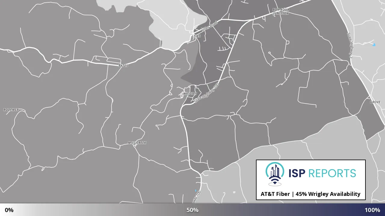 Wrigley, TN map of internet availability