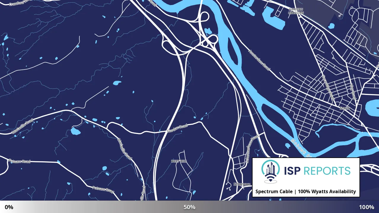 Wyatts, NY map of internet availability