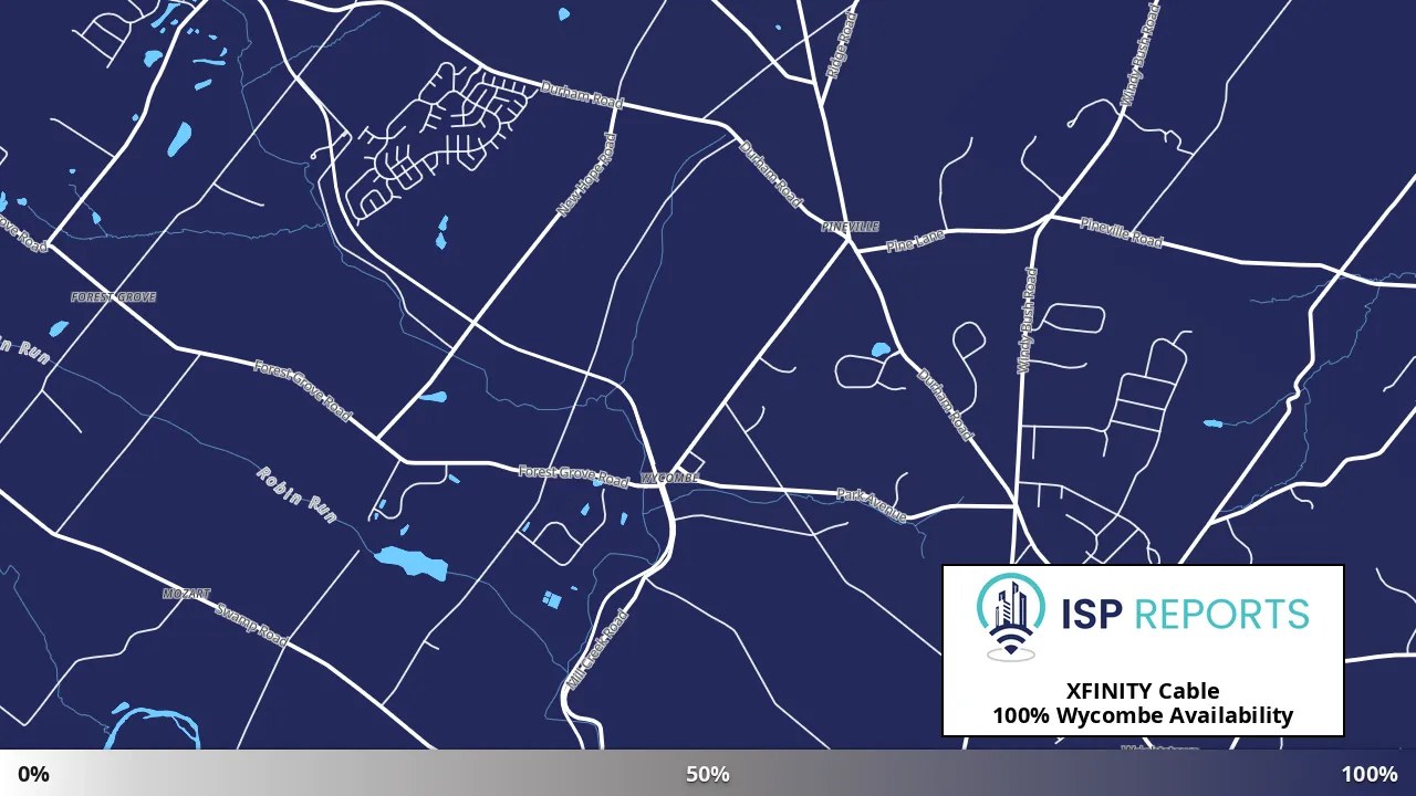 Wycombe, PA map of internet availability