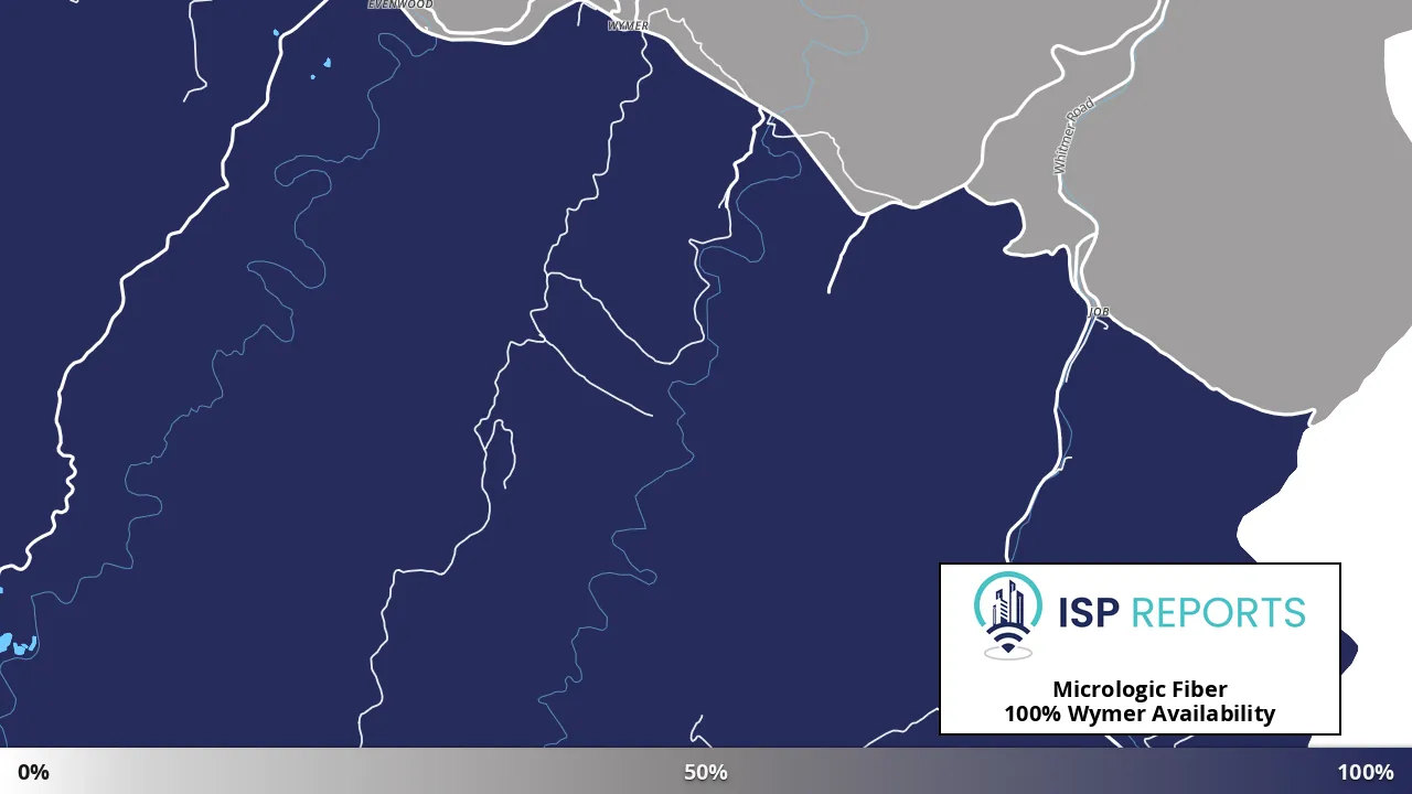 Wymer, WV map of internet availability