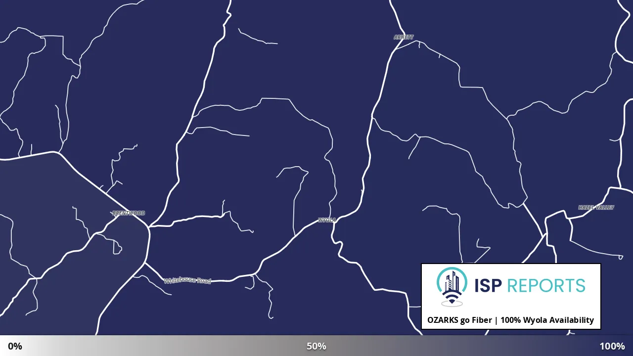 Wyola, AR map of internet availability