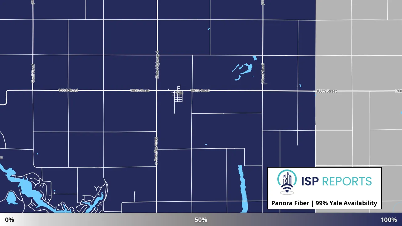 Yale, IA map of internet availability
