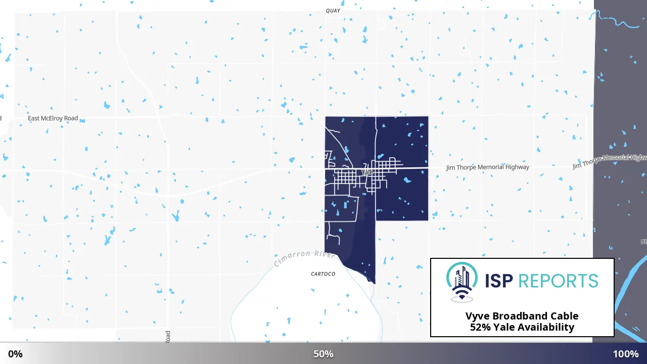 Yale, OK map of internet availability