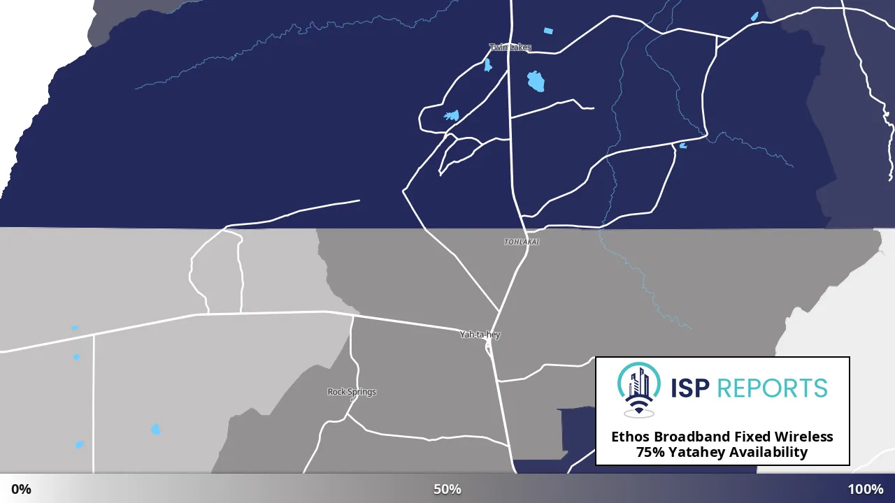 Yatahey, NM map of internet availability