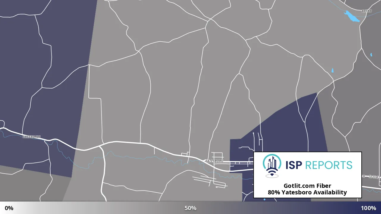 Yatesboro, PA map of internet availability