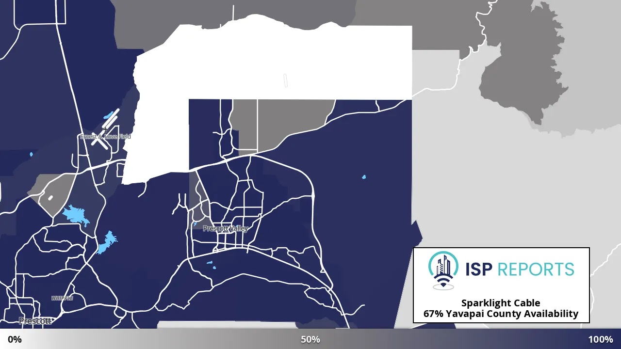 Yavapai County, AZ map of internet availability