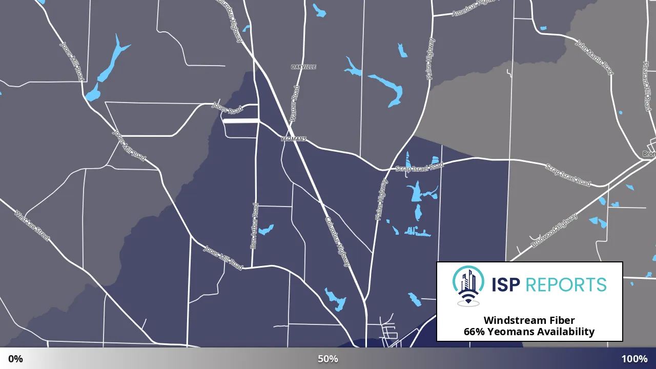 Yeomans, GA map of internet availability