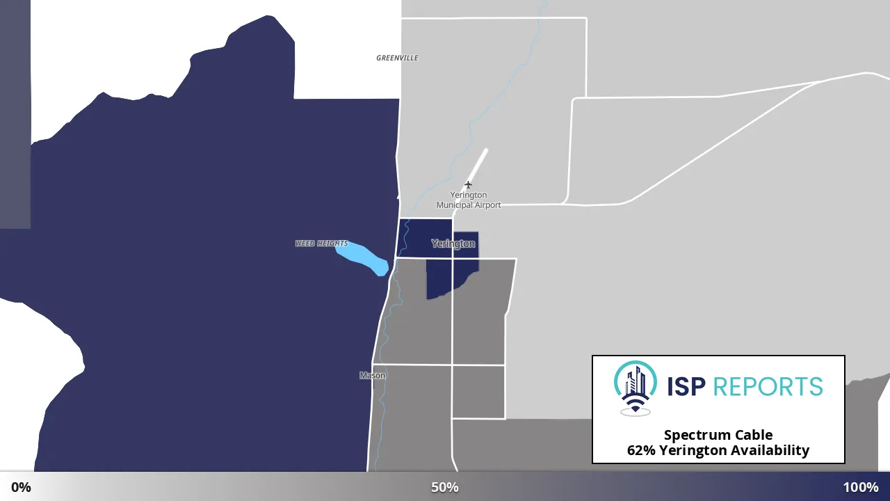 Yerington, NV map of internet availability
