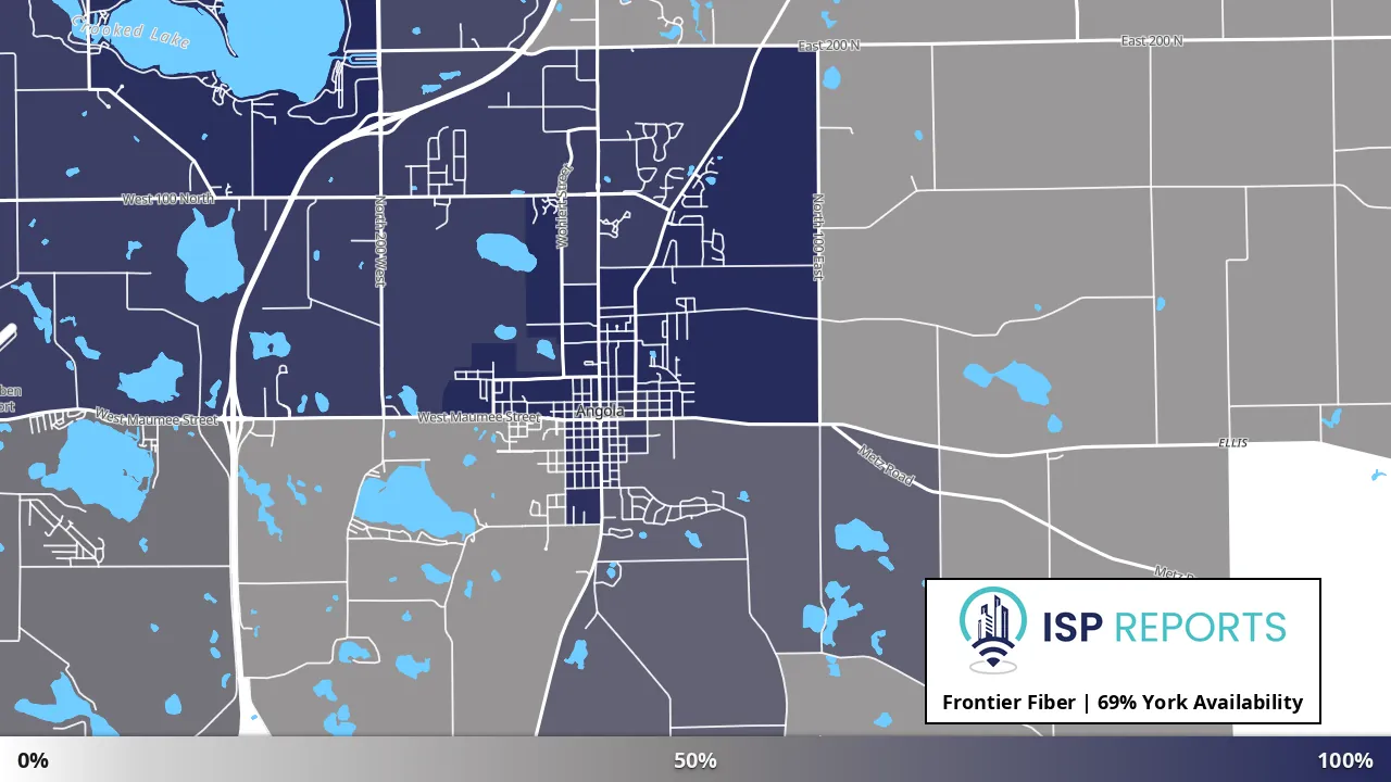 York, IN map of internet availability