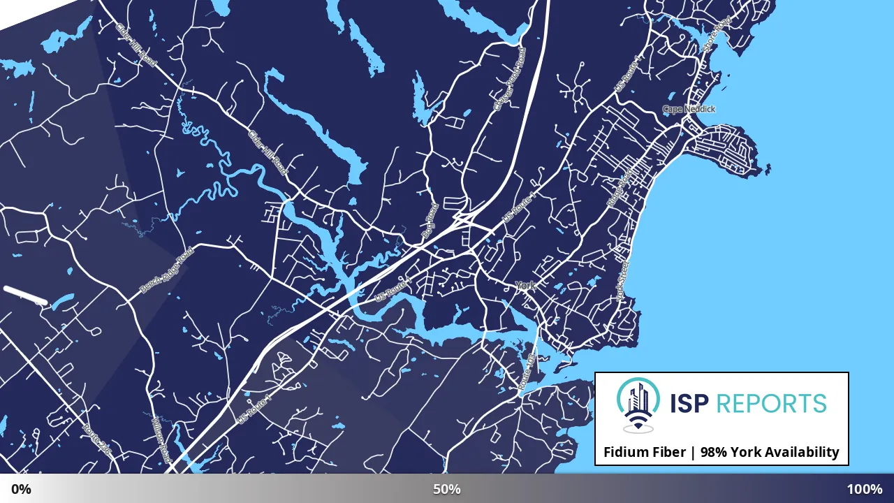 York, ME map of internet availability