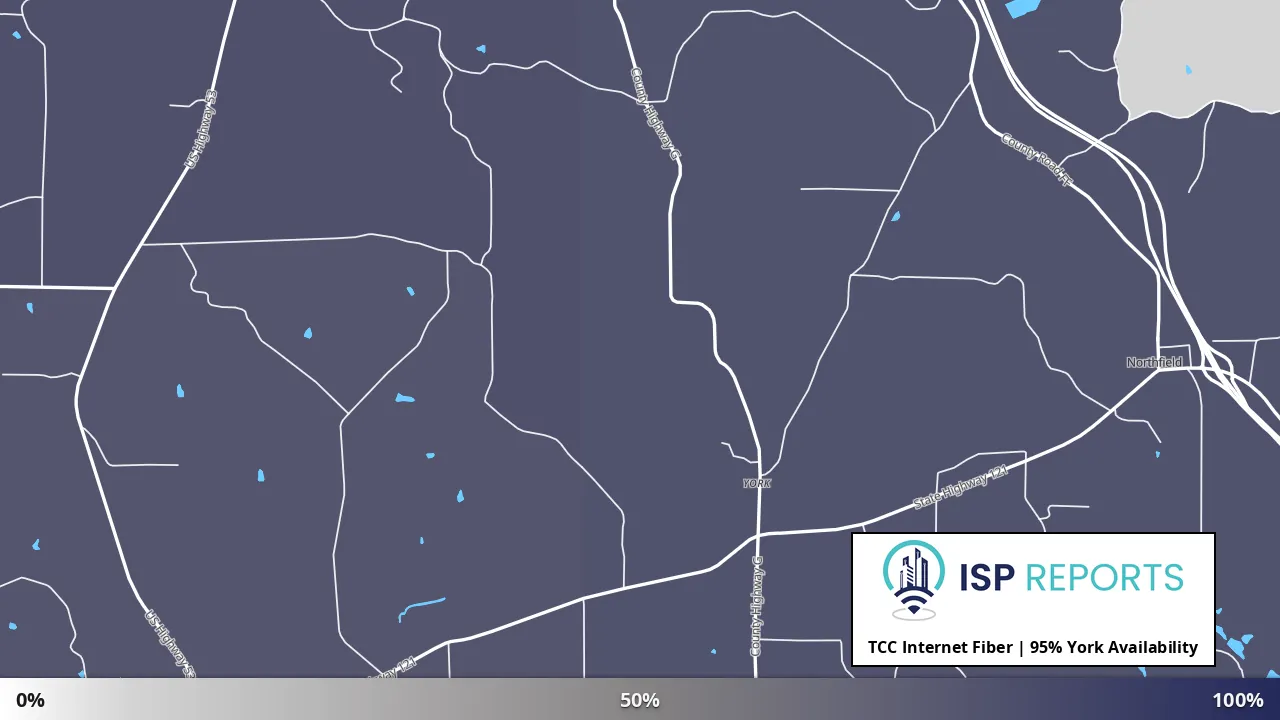 York, WI map of internet availability