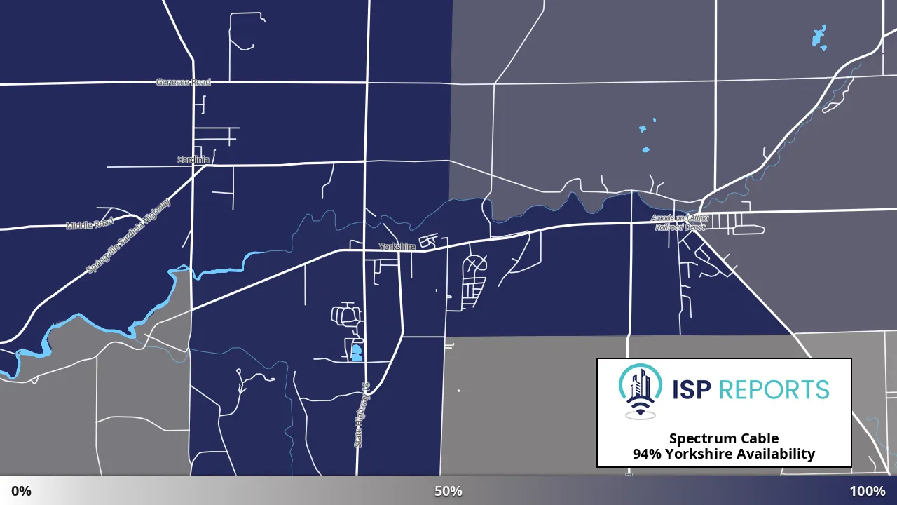 Yorkshire, NY map of internet availability