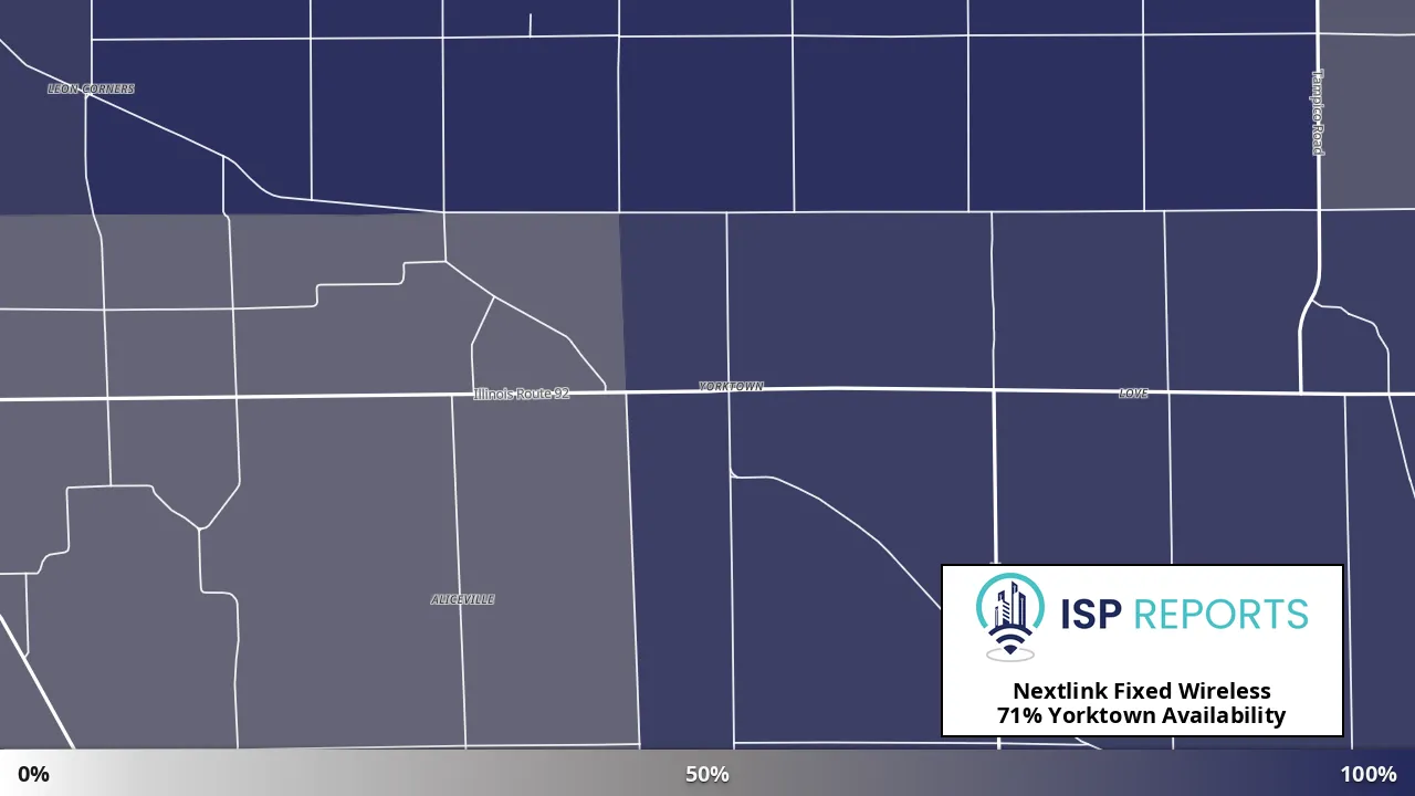 Yorktown, IL map of internet availability