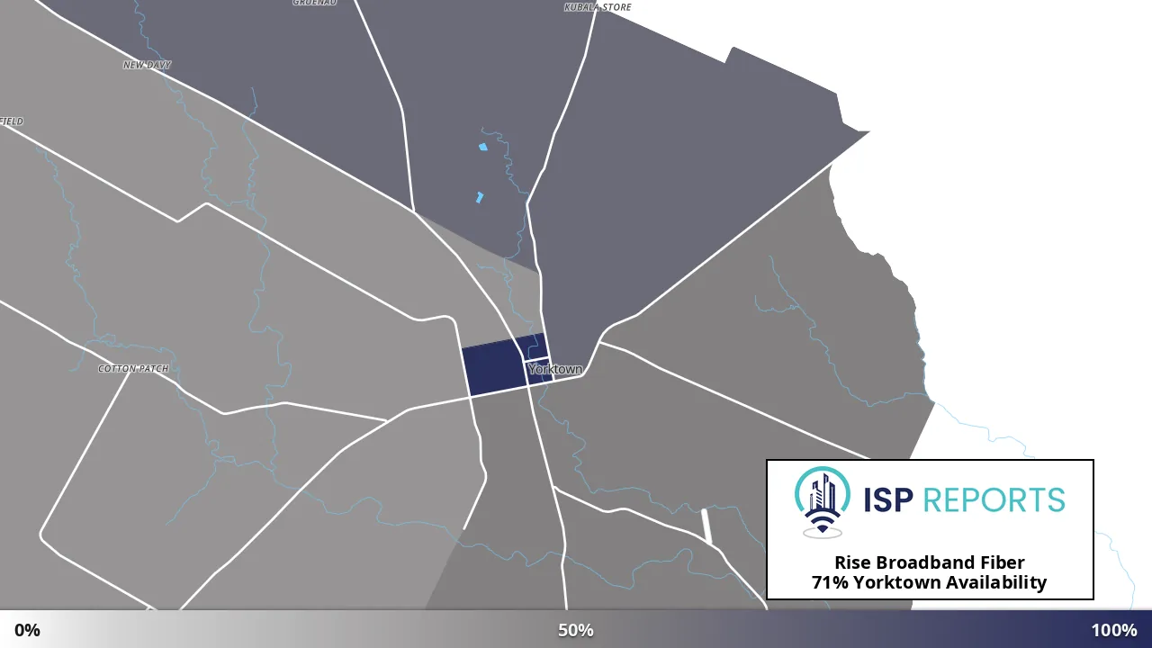 Yorktown, TX map of internet availability