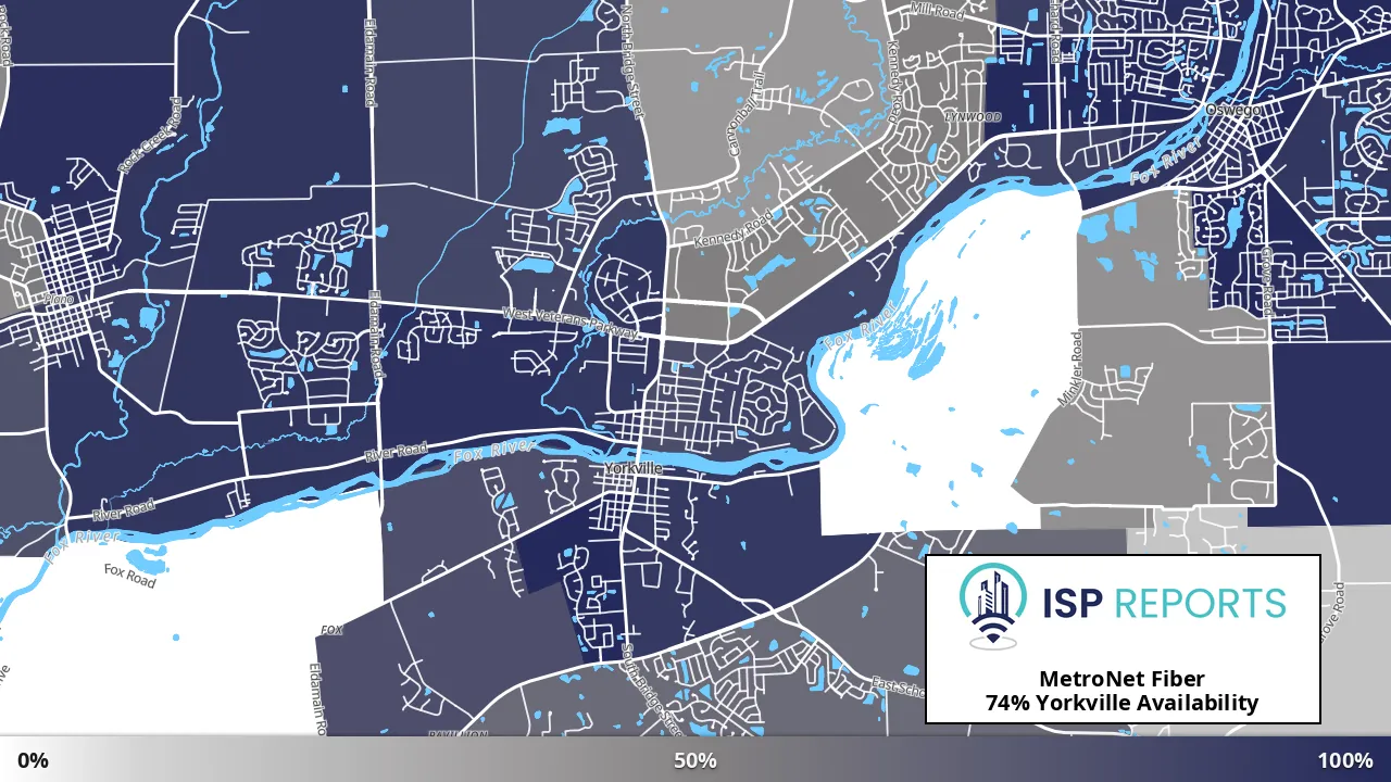 Yorkville, IL map of internet availability