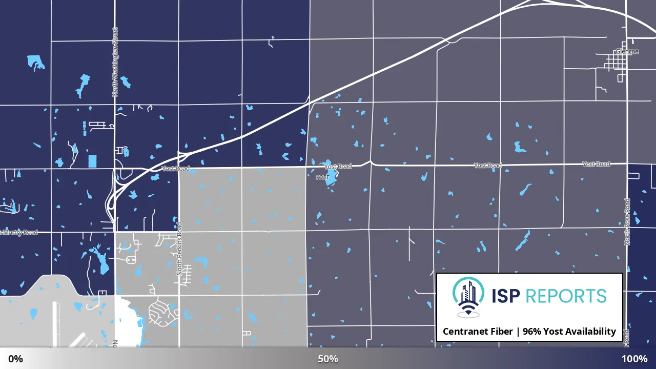 Yost, OK map of internet availability