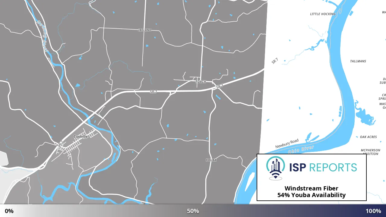 Youba, OH map of internet availability